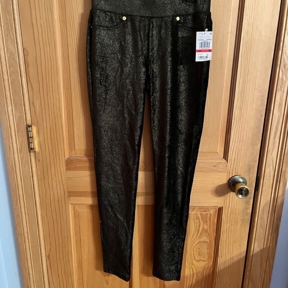 NWT Michael Kors Black/Gold Leggings XS - Picture 1 of 10
